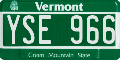 VT license plate YSE966