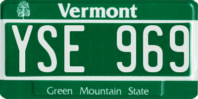 VT license plate YSE969