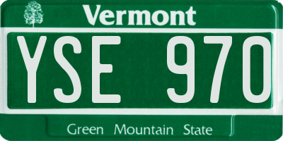 VT license plate YSE970