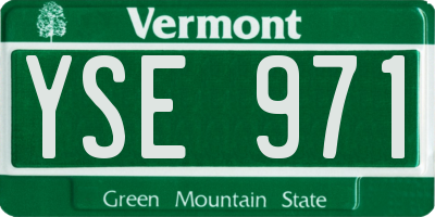 VT license plate YSE971