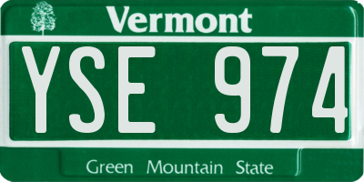 VT license plate YSE974