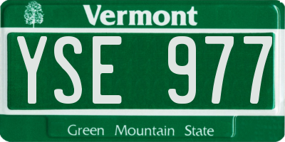 VT license plate YSE977