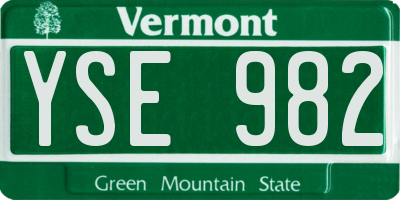 VT license plate YSE982