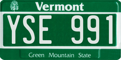 VT license plate YSE991