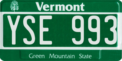 VT license plate YSE993