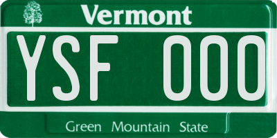 VT license plate YSF000