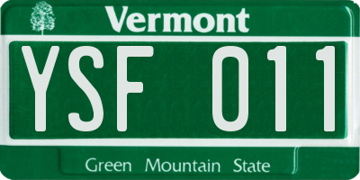 VT license plate YSF011