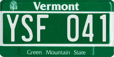 VT license plate YSF041