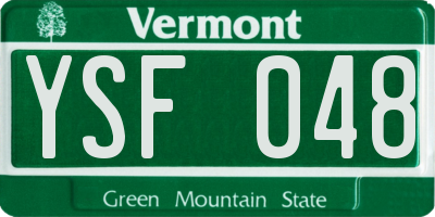 VT license plate YSF048