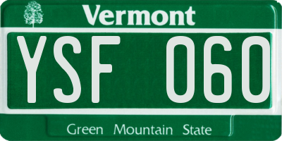 VT license plate YSF060