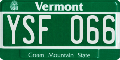 VT license plate YSF066