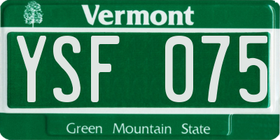 VT license plate YSF075