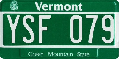 VT license plate YSF079