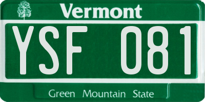 VT license plate YSF081