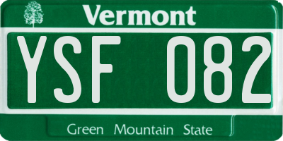 VT license plate YSF082