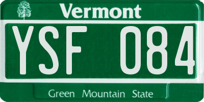 VT license plate YSF084