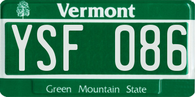 VT license plate YSF086
