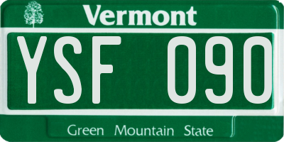 VT license plate YSF090