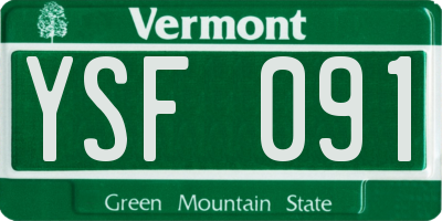 VT license plate YSF091