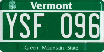 VT license plate YSF096