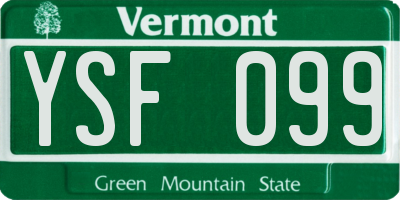 VT license plate YSF099