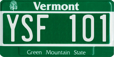 VT license plate YSF101
