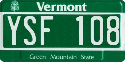 VT license plate YSF108