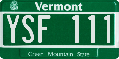 VT license plate YSF111