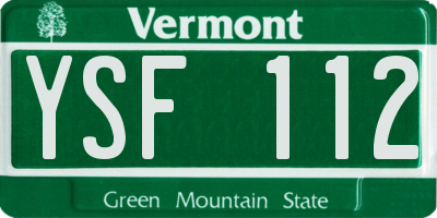 VT license plate YSF112