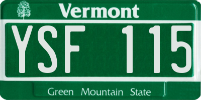 VT license plate YSF115
