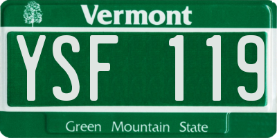 VT license plate YSF119