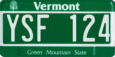 VT license plate YSF124