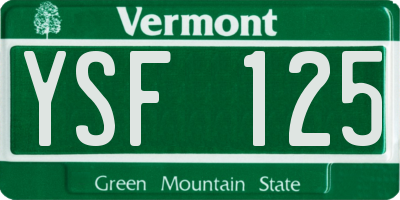 VT license plate YSF125