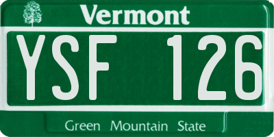 VT license plate YSF126
