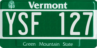 VT license plate YSF127