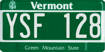 VT license plate YSF128