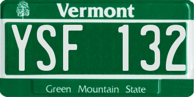 VT license plate YSF132