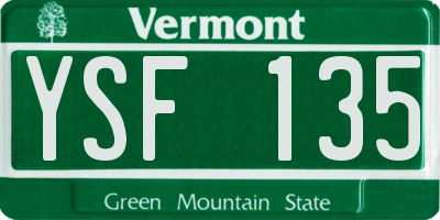 VT license plate YSF135