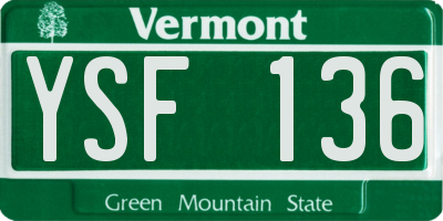VT license plate YSF136