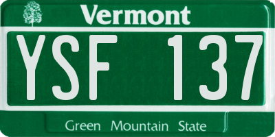 VT license plate YSF137