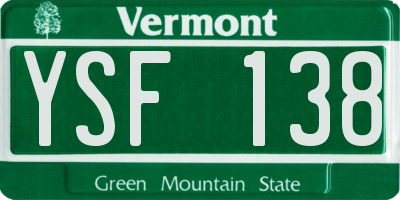 VT license plate YSF138
