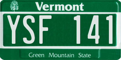VT license plate YSF141