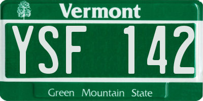 VT license plate YSF142