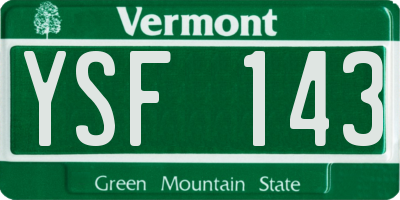 VT license plate YSF143