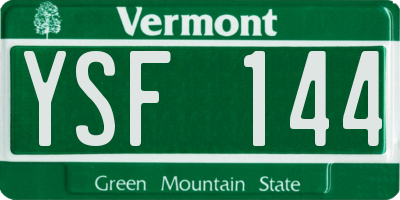 VT license plate YSF144