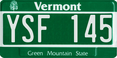 VT license plate YSF145