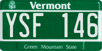 VT license plate YSF146
