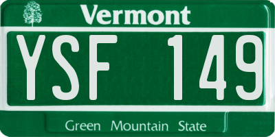 VT license plate YSF149