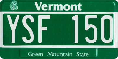 VT license plate YSF150