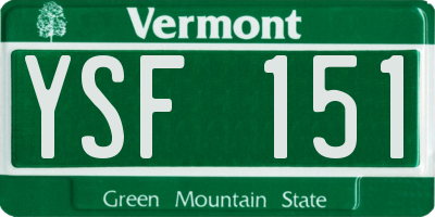 VT license plate YSF151